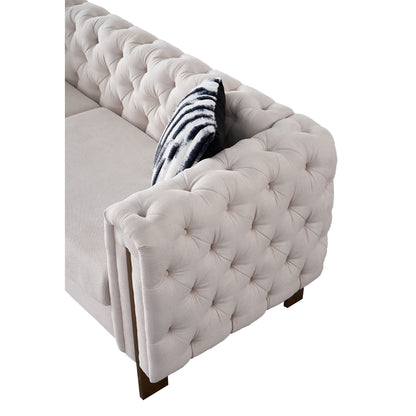 Divano Chesterfield moderno in velluto trapuntato per soggiorno