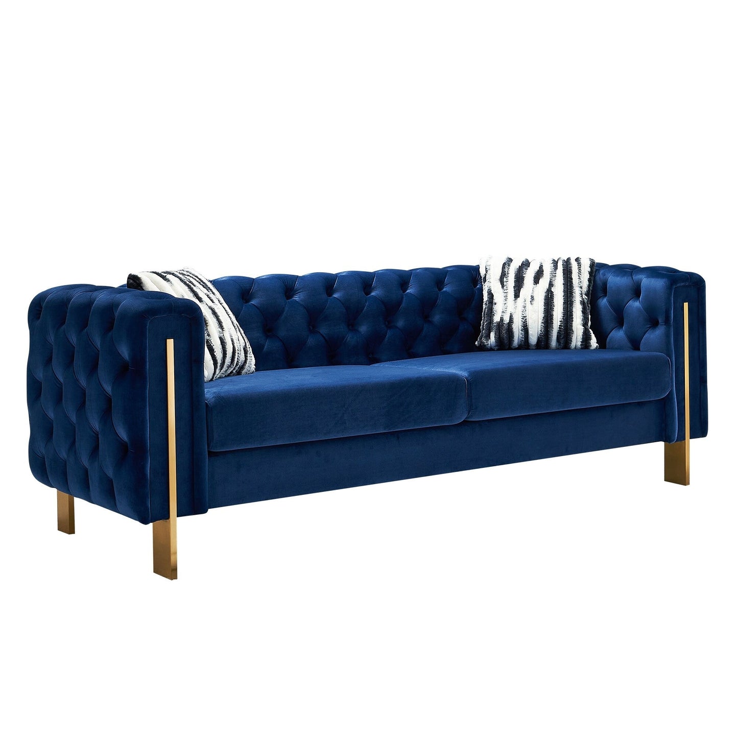 Divano Chesterfield moderno in velluto trapuntato per soggiorno