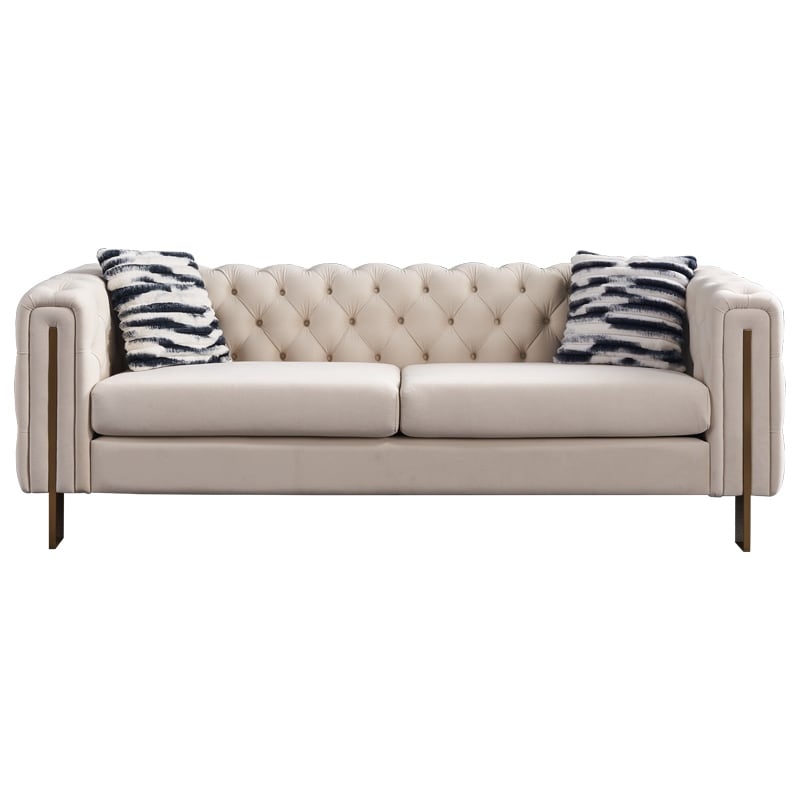 Divano Chesterfield moderno in velluto trapuntato per soggiorno