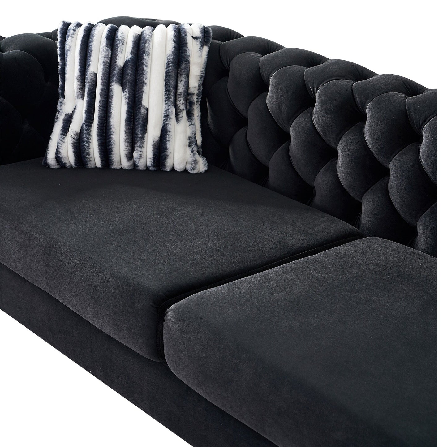 Divano Chesterfield moderno in velluto trapuntato per soggiorno