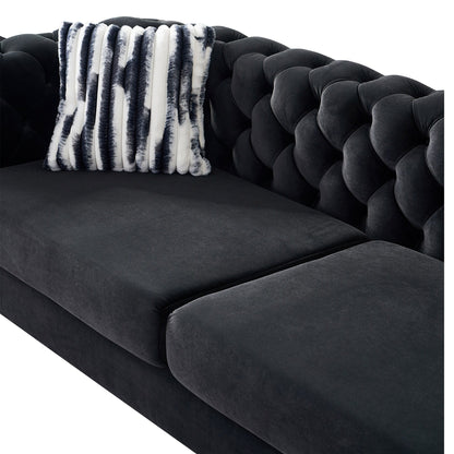 Divano Chesterfield moderno in velluto trapuntato per soggiorno