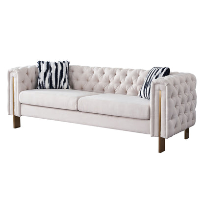 Divano Chesterfield moderno in velluto trapuntato per soggiorno