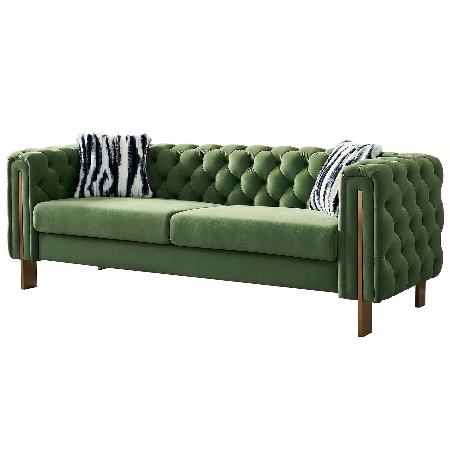 Divano Chesterfield moderno in velluto trapuntato per soggiorno