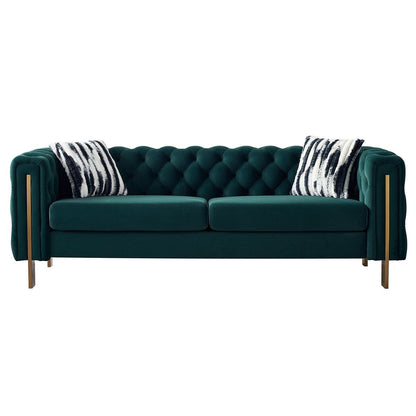 Divano Chesterfield moderno in velluto trapuntato per soggiorno