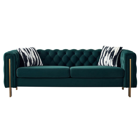 Divano Chesterfield moderno in velluto trapuntato per soggiorno