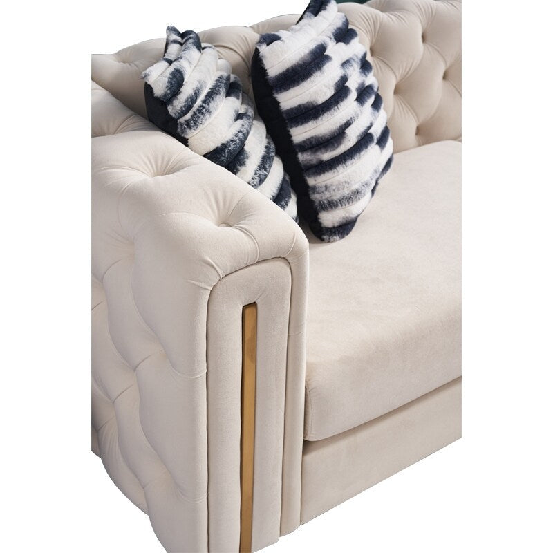 Divano Chesterfield moderno in velluto trapuntato per soggiorno