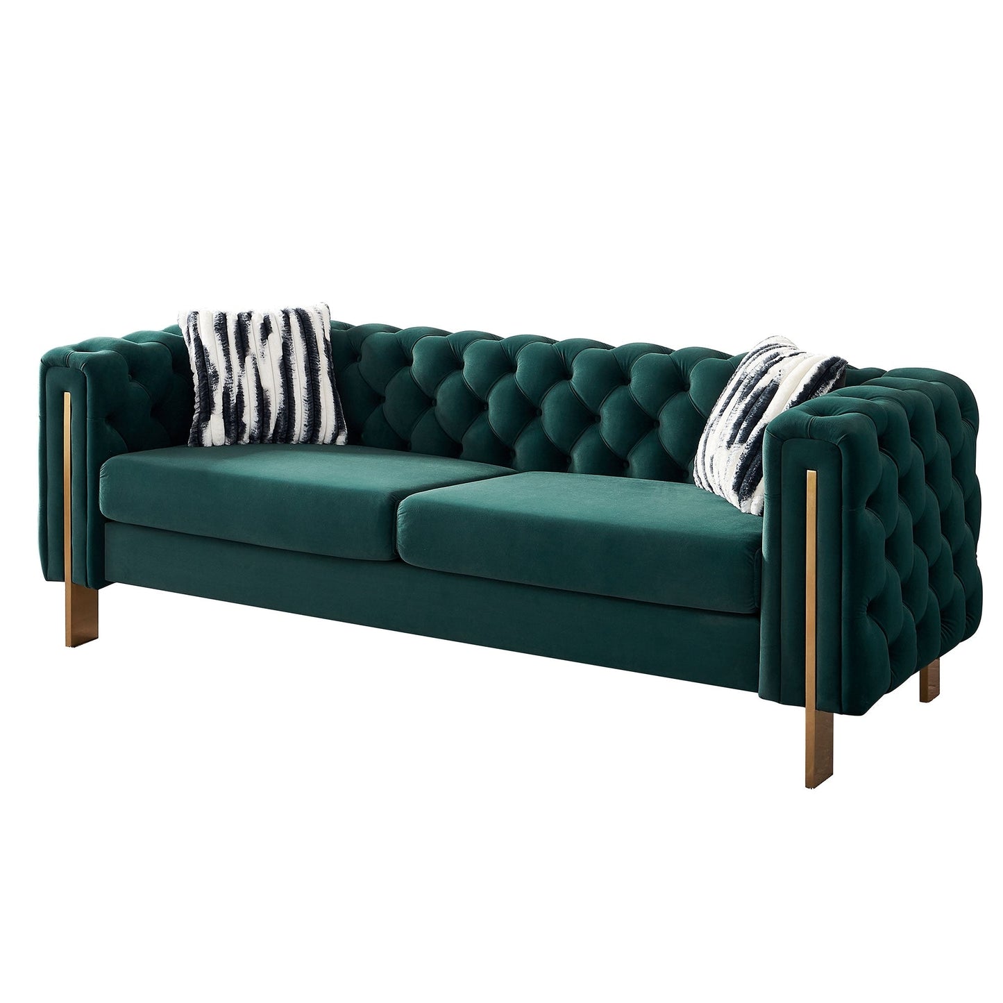 Divano Chesterfield moderno in velluto trapuntato per soggiorno