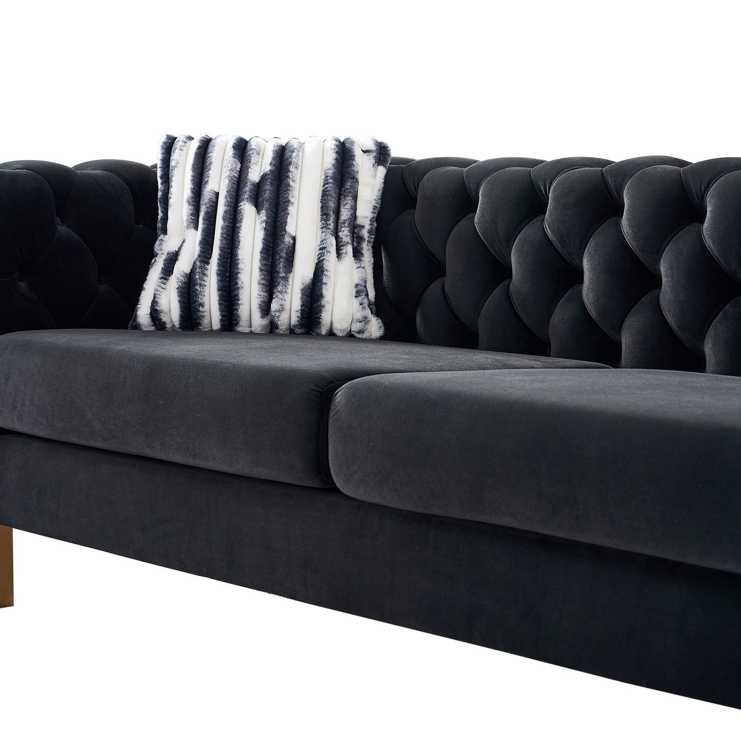 Divano Chesterfield moderno in velluto trapuntato per soggiorno