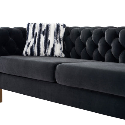 Divano Chesterfield moderno in velluto trapuntato per soggiorno