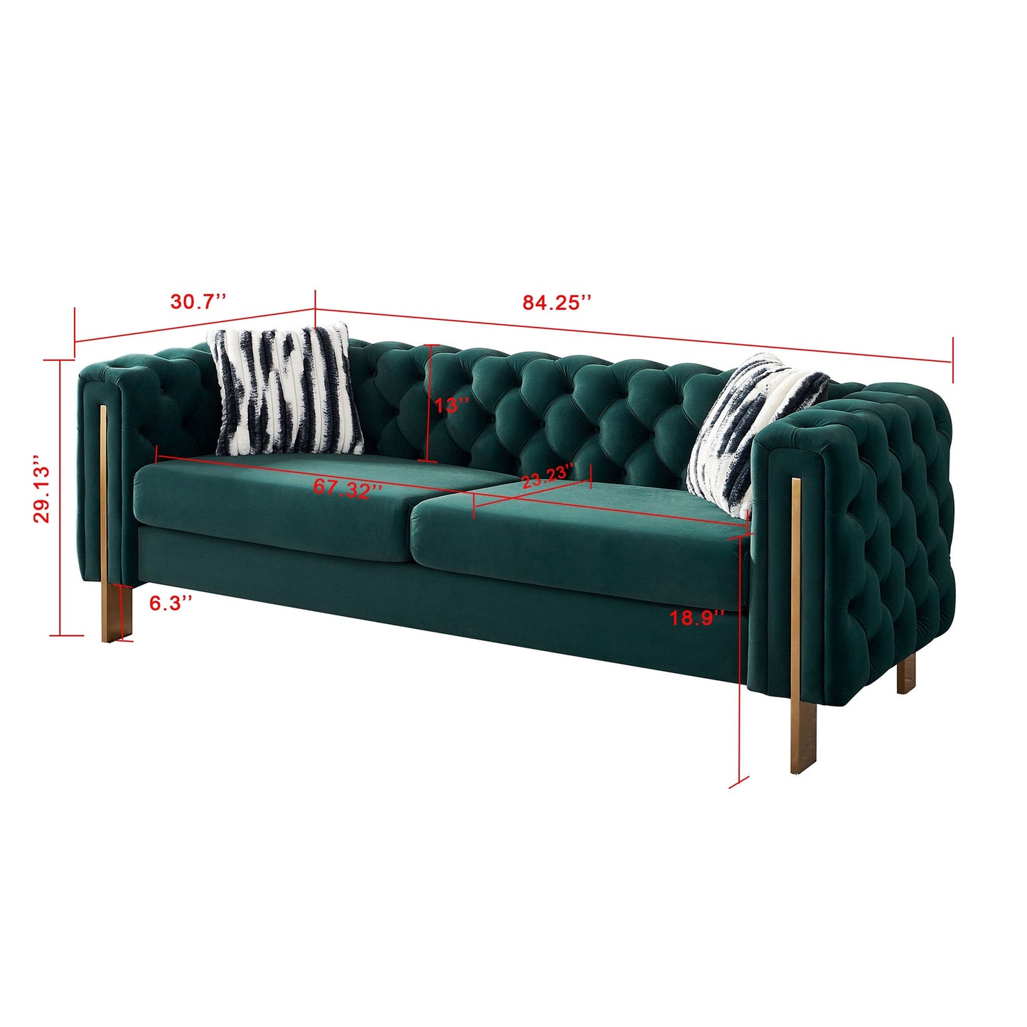 Divano Chesterfield moderno in velluto trapuntato per soggiorno
