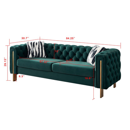 Divano Chesterfield moderno in velluto trapuntato per soggiorno