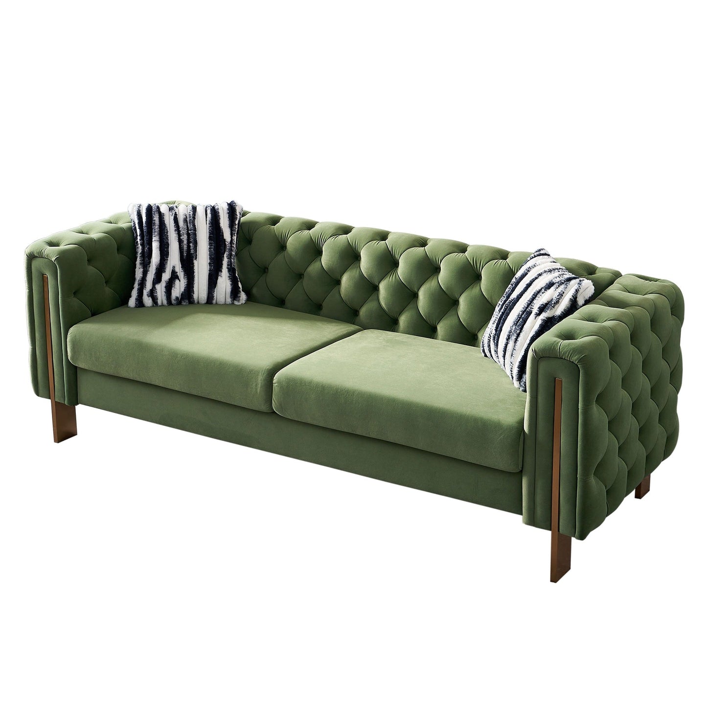 Divano Chesterfield moderno in velluto trapuntato per soggiorno