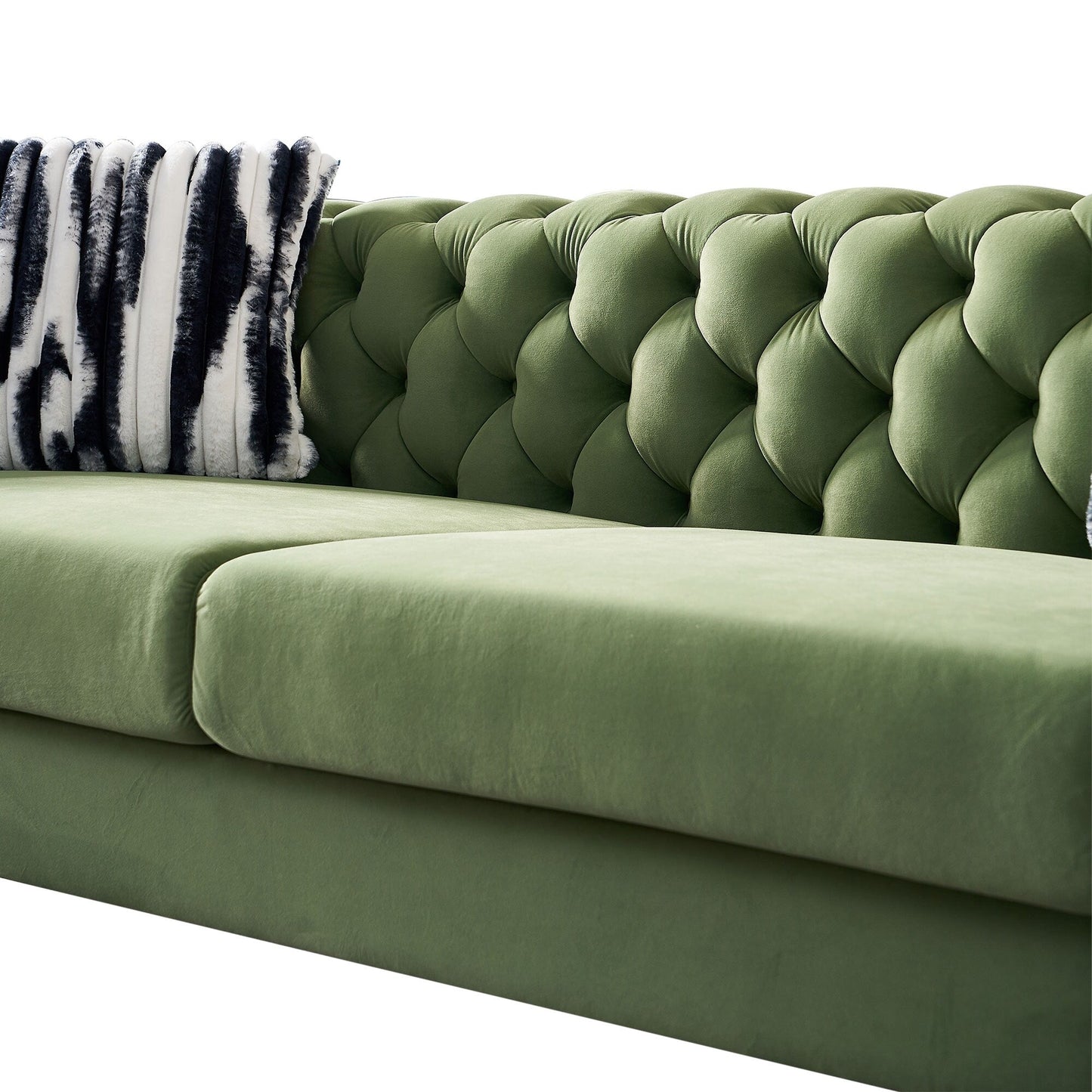 Divano Chesterfield moderno in velluto trapuntato per soggiorno