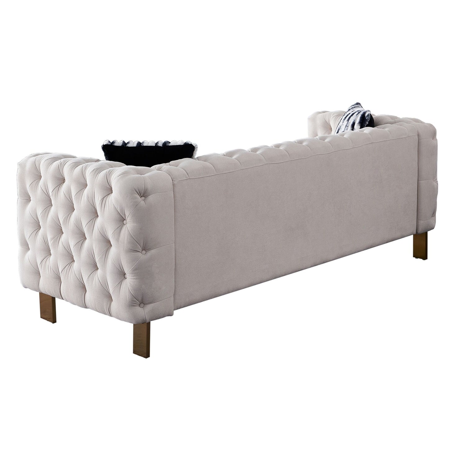 Divano Chesterfield moderno in velluto trapuntato per soggiorno