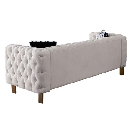Divano Chesterfield moderno in velluto trapuntato per soggiorno