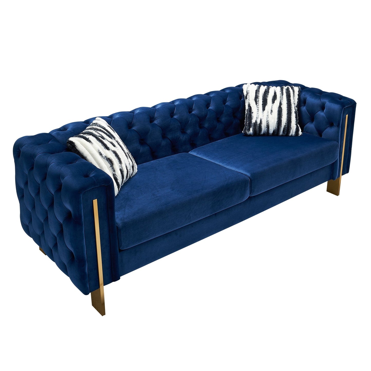 Divano Chesterfield moderno in velluto trapuntato per soggiorno