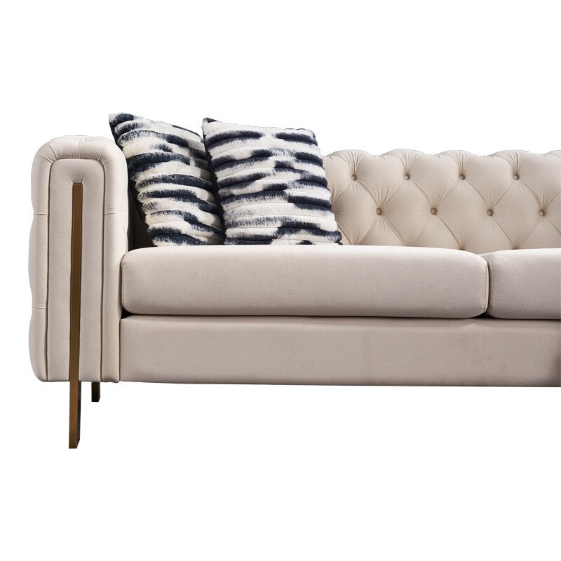 Divano Chesterfield moderno in velluto trapuntato per soggiorno