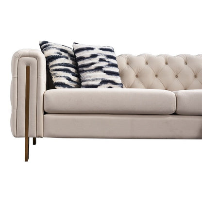 Divano Chesterfield moderno in velluto trapuntato per soggiorno