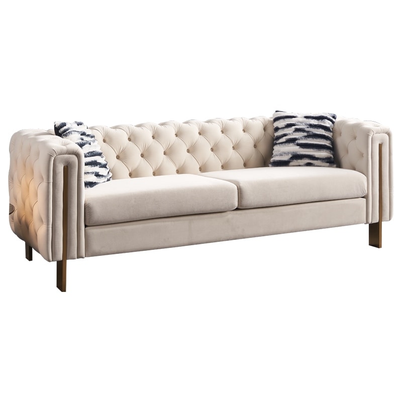 Divano Chesterfield moderno in velluto trapuntato per soggiorno