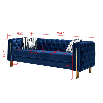 Divano Chesterfield moderno in velluto trapuntato per soggiorno