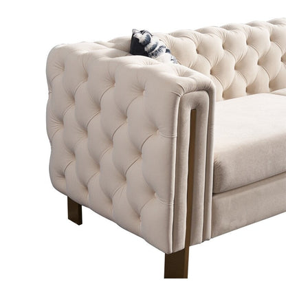 Divano Chesterfield moderno in velluto trapuntato per soggiorno