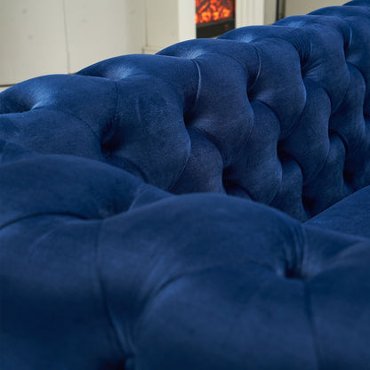 Divano Chesterfield moderno in velluto trapuntato per soggiorno