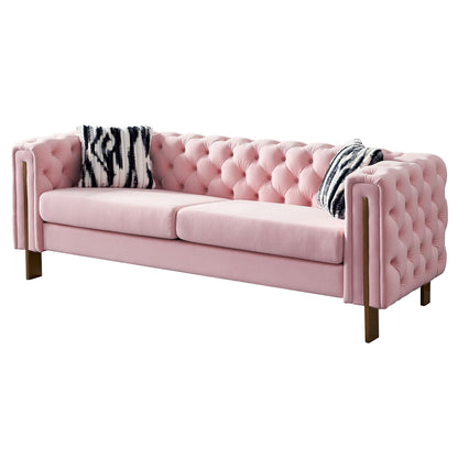 Divano Chesterfield moderno in velluto trapuntato per soggiorno