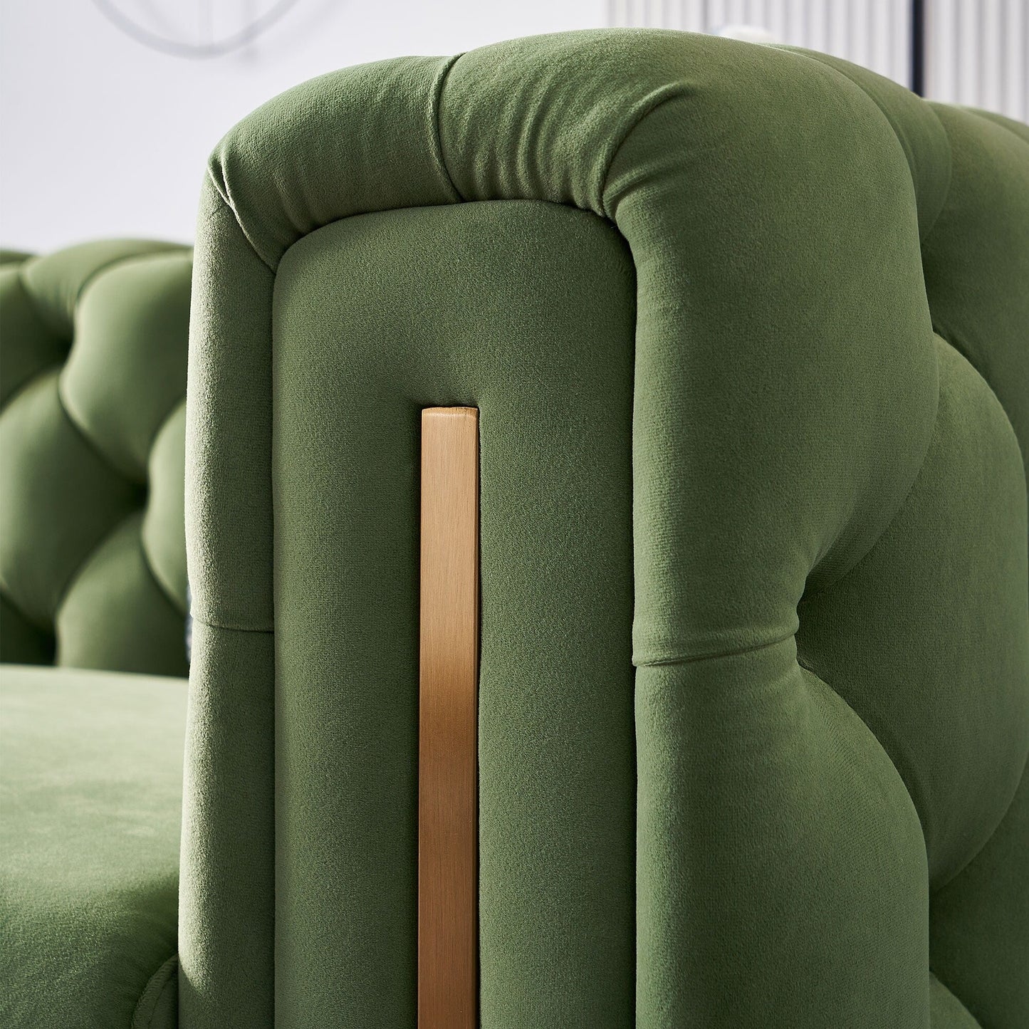 Divano Chesterfield moderno in velluto trapuntato per soggiorno