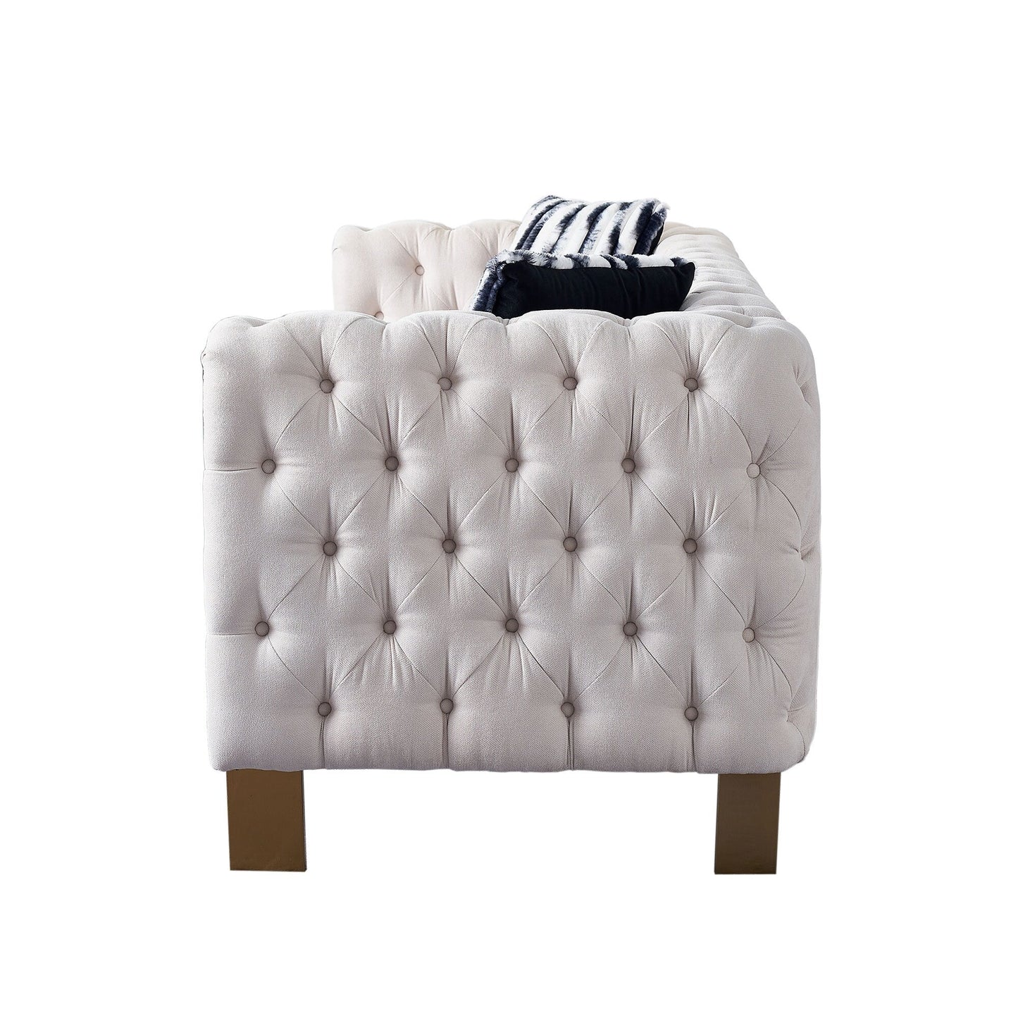 Divano Chesterfield moderno in velluto trapuntato per soggiorno