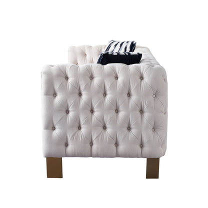 Divano Chesterfield moderno in velluto trapuntato per soggiorno