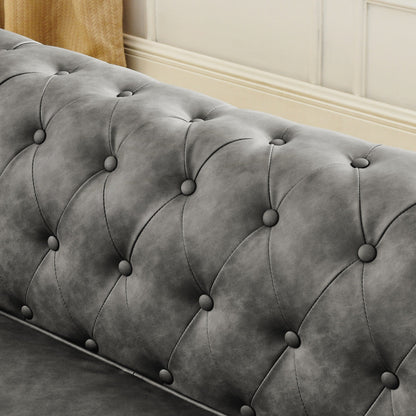 Divano Chesterfield imbottito in PU a 3 posti