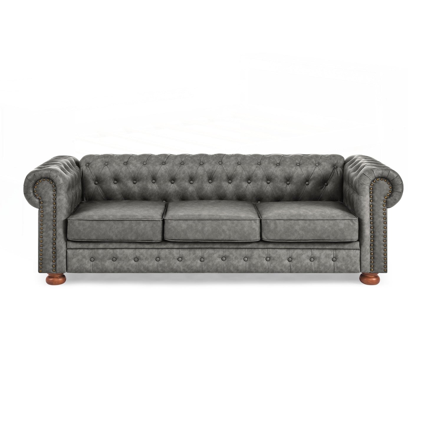 Divano Chesterfield imbottito in PU a 3 posti