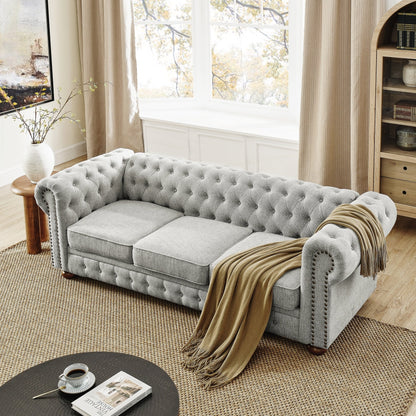 Divano Chesterfield imbottito in PU a 3 posti