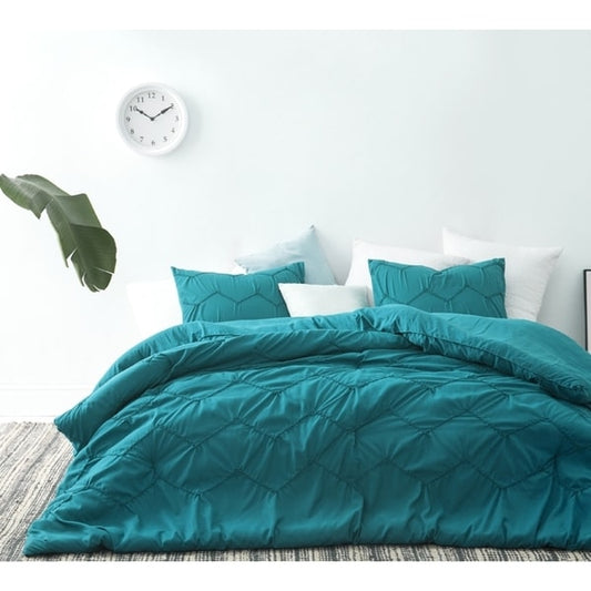 Set copripiumino BYB Chevron Waves Supersoft Ocean Depths color verde acqua