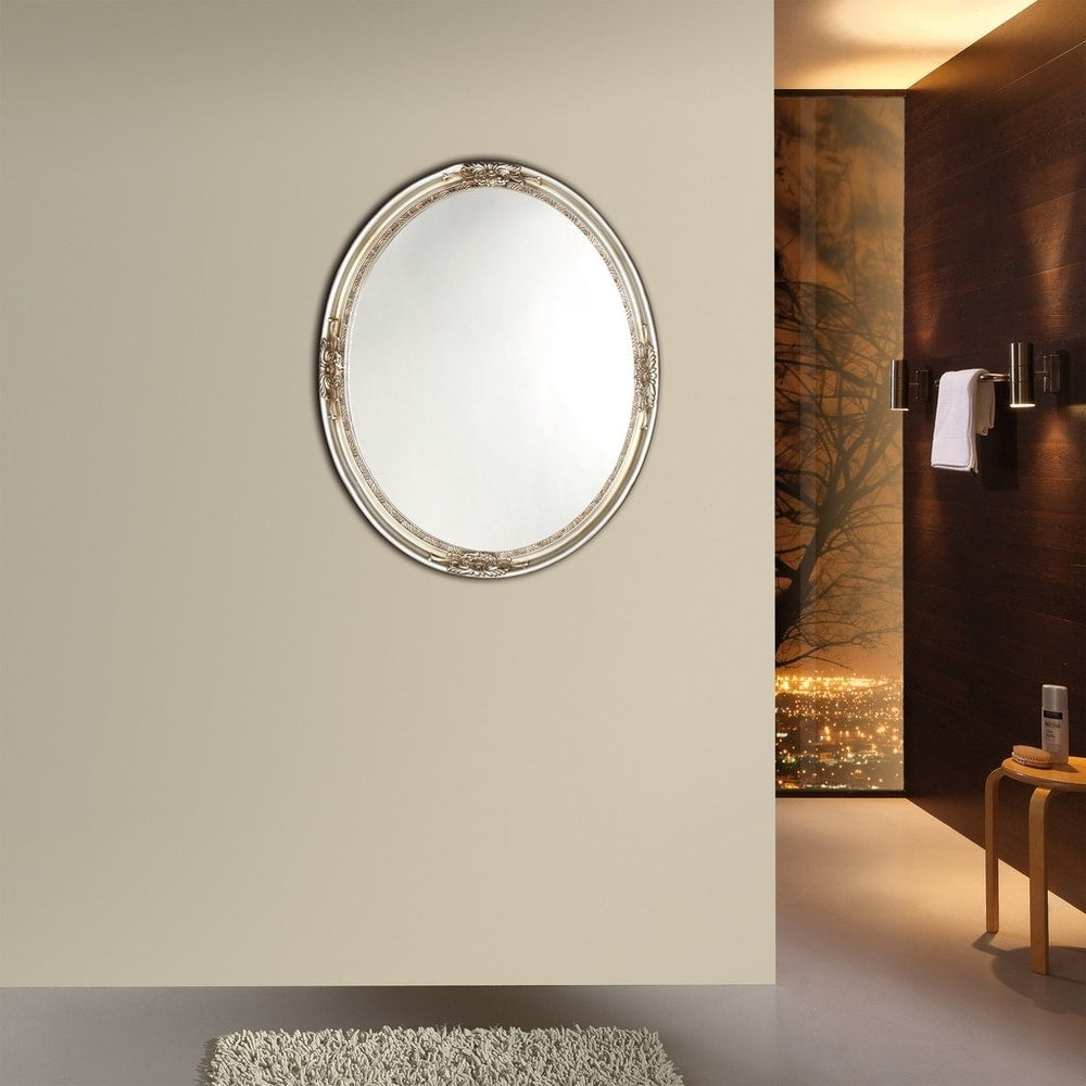 Specchio ovale in argento antico Chloe