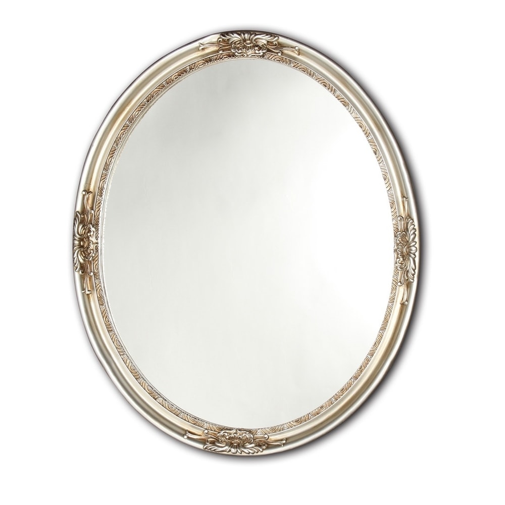 Specchio ovale in argento antico Chloe