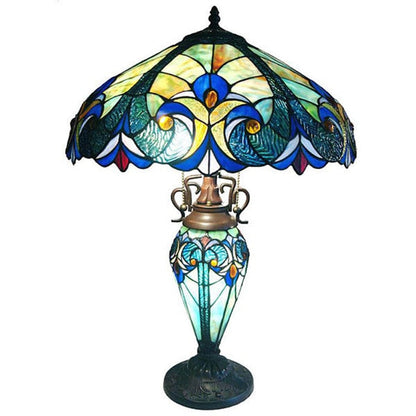 Lampada da tavolo Chloe Tiffany Style a doppia illuminazione, 2 e 1 luce