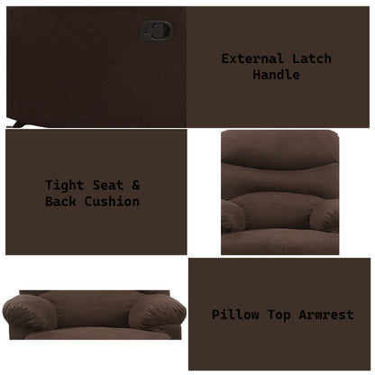 Poltrona reclinabile Motion Glider in microfibra color cioccolato