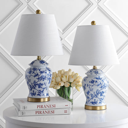 Lampada da tavolo Choi 22 Chinoiserie, blu/bianca (set da 2) di JONATHAN Y