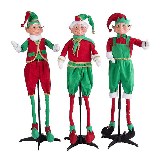 Set di elfi natalizi in piedi, Natale, decorazioni per la casa, 3 pezzi