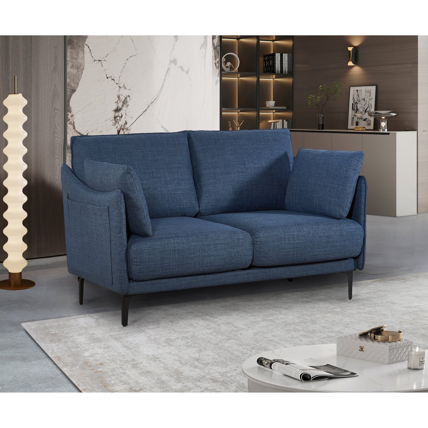 Christopher Knight Home - Divano a 2 posti con gambe in metallo e cuscini