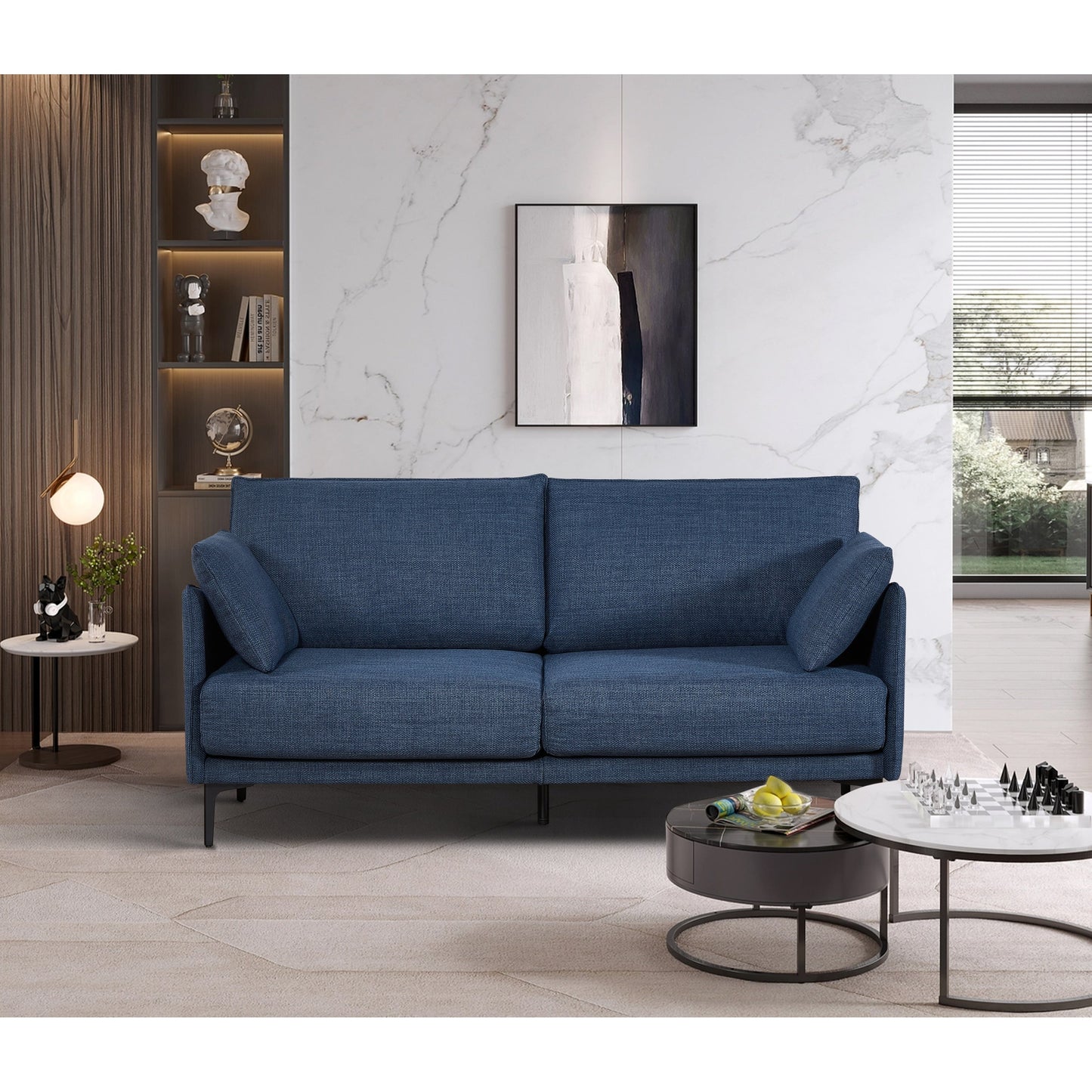 Christopher Knight Home - Divano da 2,5 posti con porta di ricarica USB e gambe in metallo
