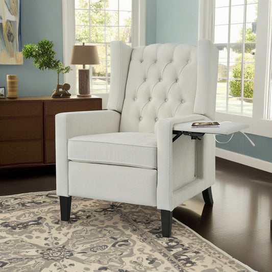Christopher Knight Home - Poltrona reclinabile Isabella Manual WingBack con tavolo pieghevole e porte USB