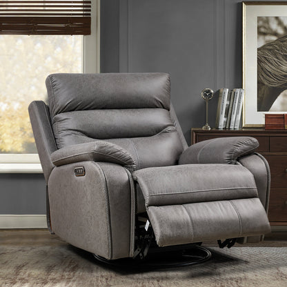 Christopher Knight Home - Poltrona reclinabile girevole Liyasi Dual OKIN Motor con posizione infinita, poggiatesta elettrico e ricarica USB