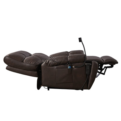 Christopher Knight Home - Poltrona reclinabile elettrica con doppio motore, massaggio, riscaldamento, portabicchieri e supporto regolabile per telefono