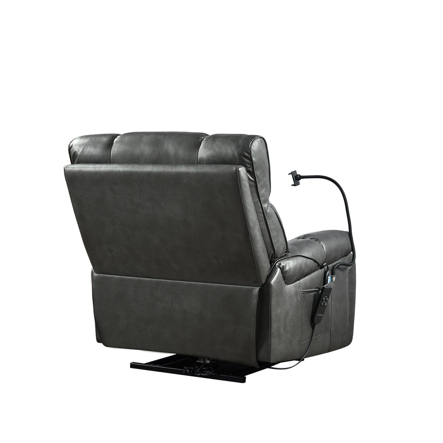 Christopher Knight Home - Poltrona reclinabile elettrica con doppio motore, massaggio, riscaldamento, portabicchieri e supporto regolabile per telefono