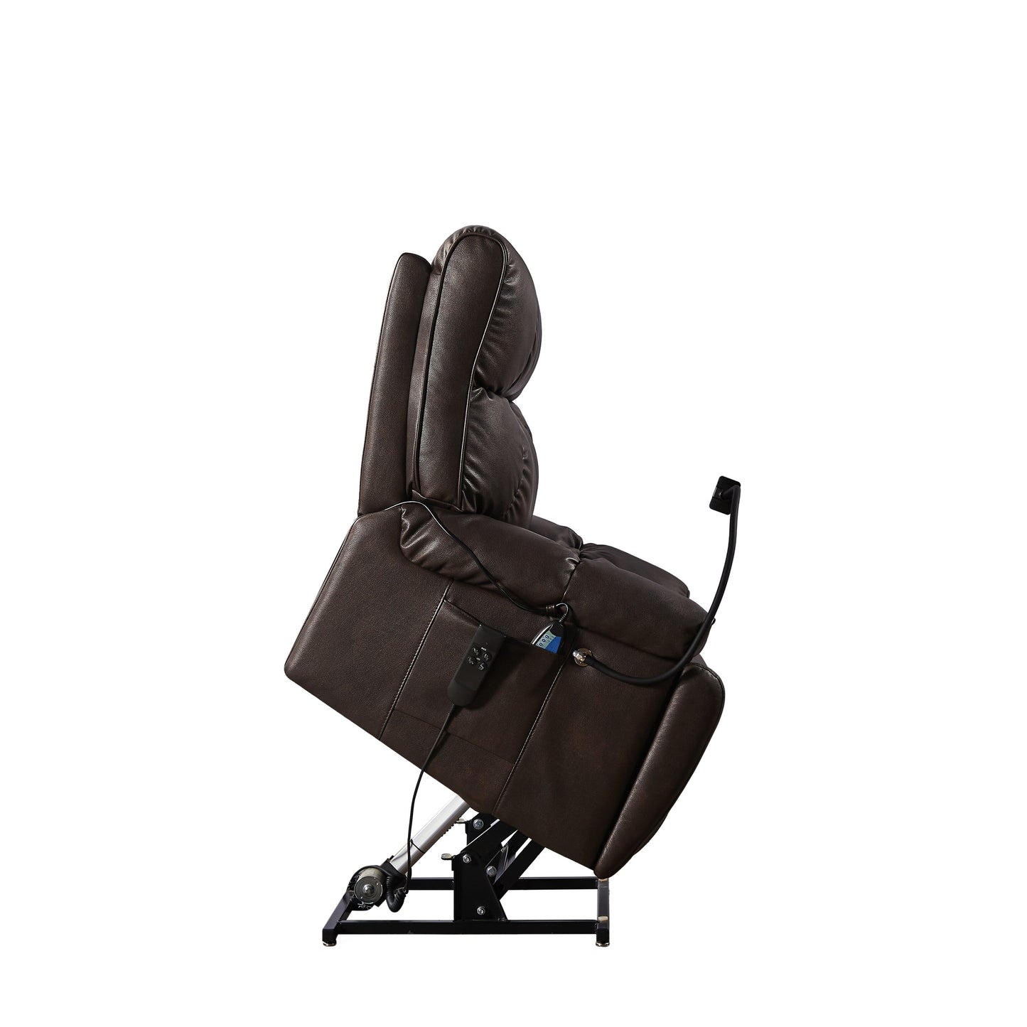 Christopher Knight Home - Poltrona reclinabile elettrica con doppio motore, massaggio, riscaldamento, portabicchieri e supporto regolabile per telefono
