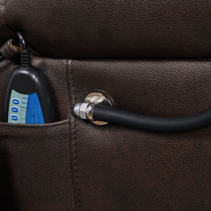 Christopher Knight Home - Poltrona reclinabile elettrica con doppio motore, massaggio, riscaldamento, portabicchieri e supporto regolabile per telefono
