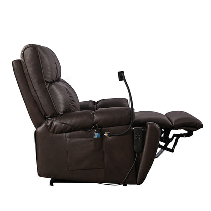 Christopher Knight Home - Poltrona reclinabile elettrica con doppio motore, massaggio, riscaldamento, portabicchieri e supporto regolabile per telefono