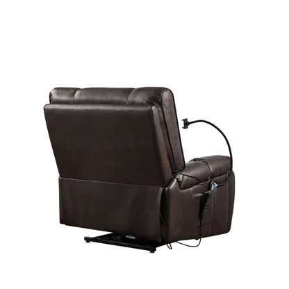 Christopher Knight Home - Poltrona reclinabile elettrica con doppio motore, massaggio, riscaldamento, portabicchieri e supporto regolabile per telefono